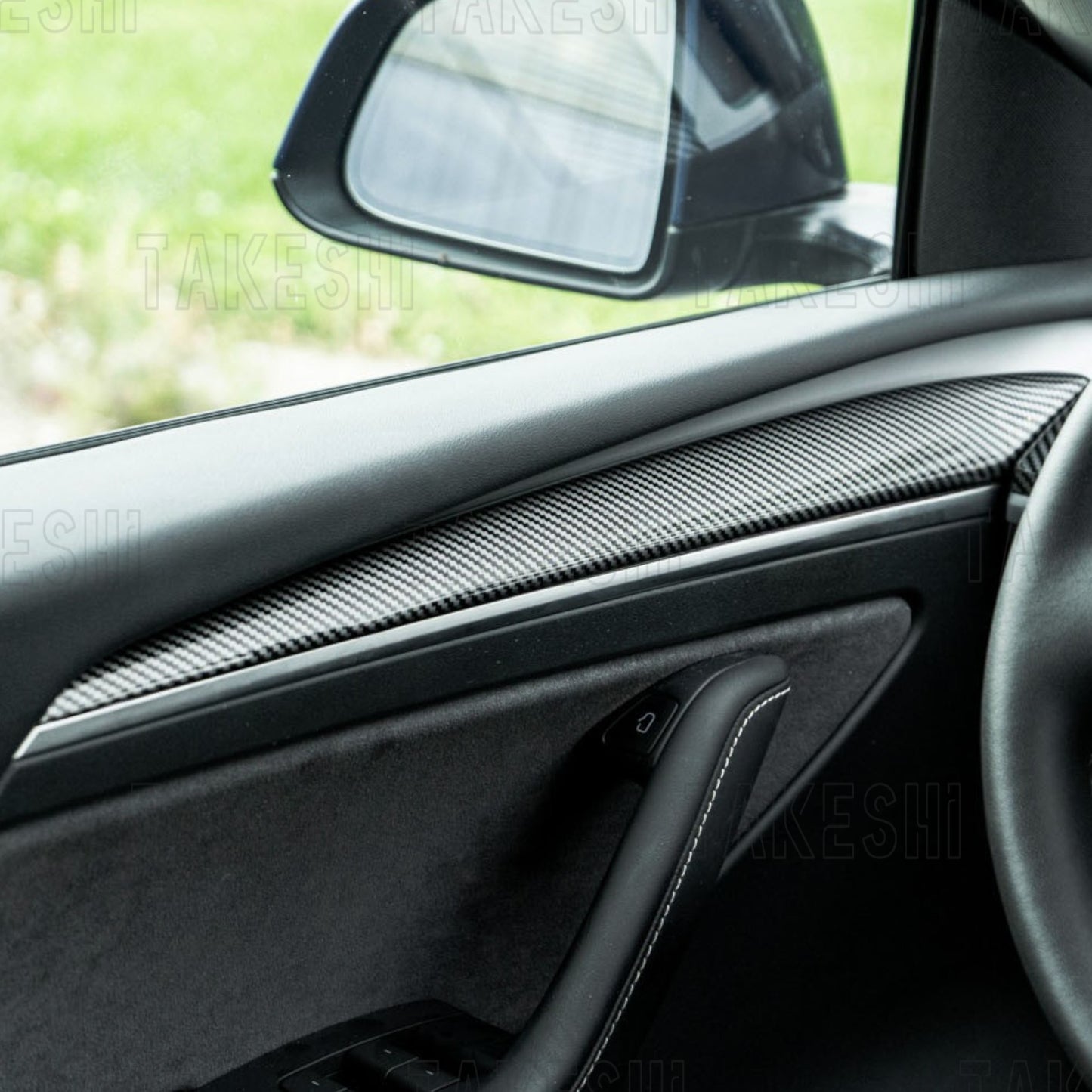 TESLA MODEL Y 3 真碳纖維車門飾條貼片