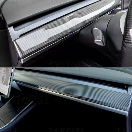 TESLA MODEL Y 3 真碳纖維儀錶板飾條貼片