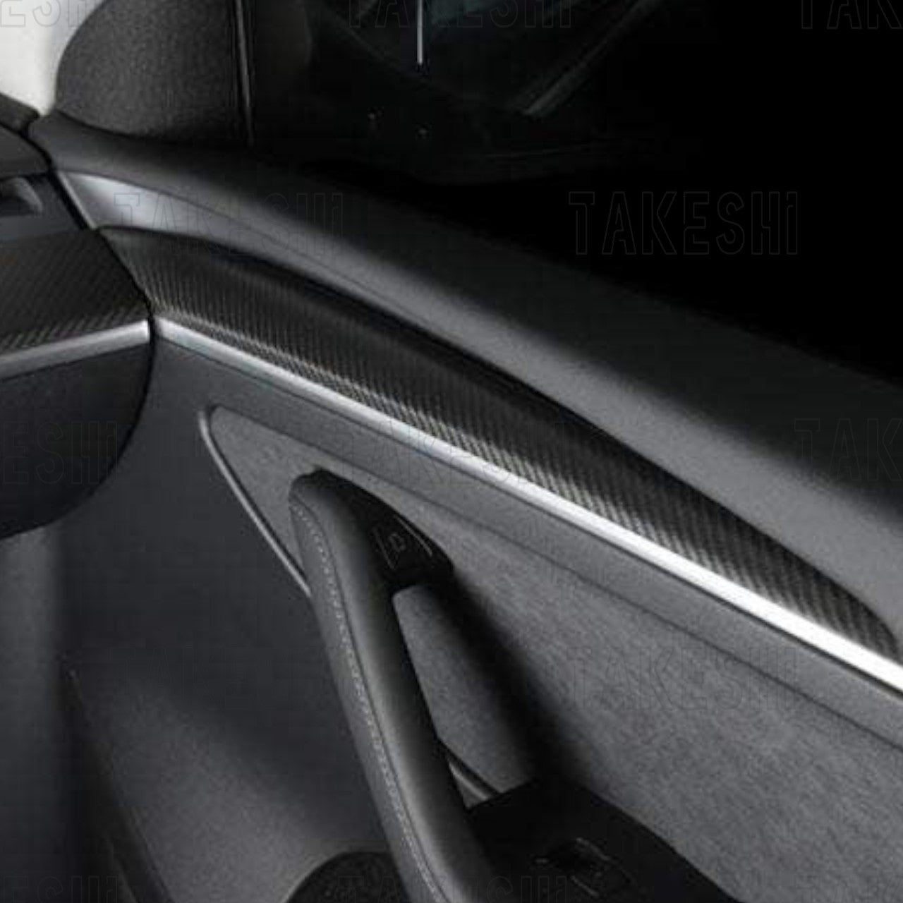 TESLA MODEL Y 3 真碳纖維車門飾條貼片