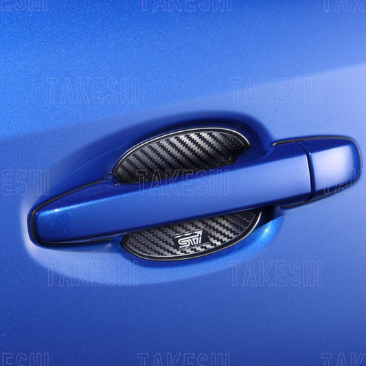 SUBARU 日本原廠 STI 碳纖紋門碗保護貼｜WRX／STI／LEVORG／FORESTER／BRZ｜原裝進口