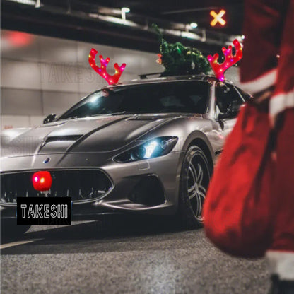聖誕鹿角 汽車專用聖誕節馴鹿角裝飾｜LED燈飾款｜