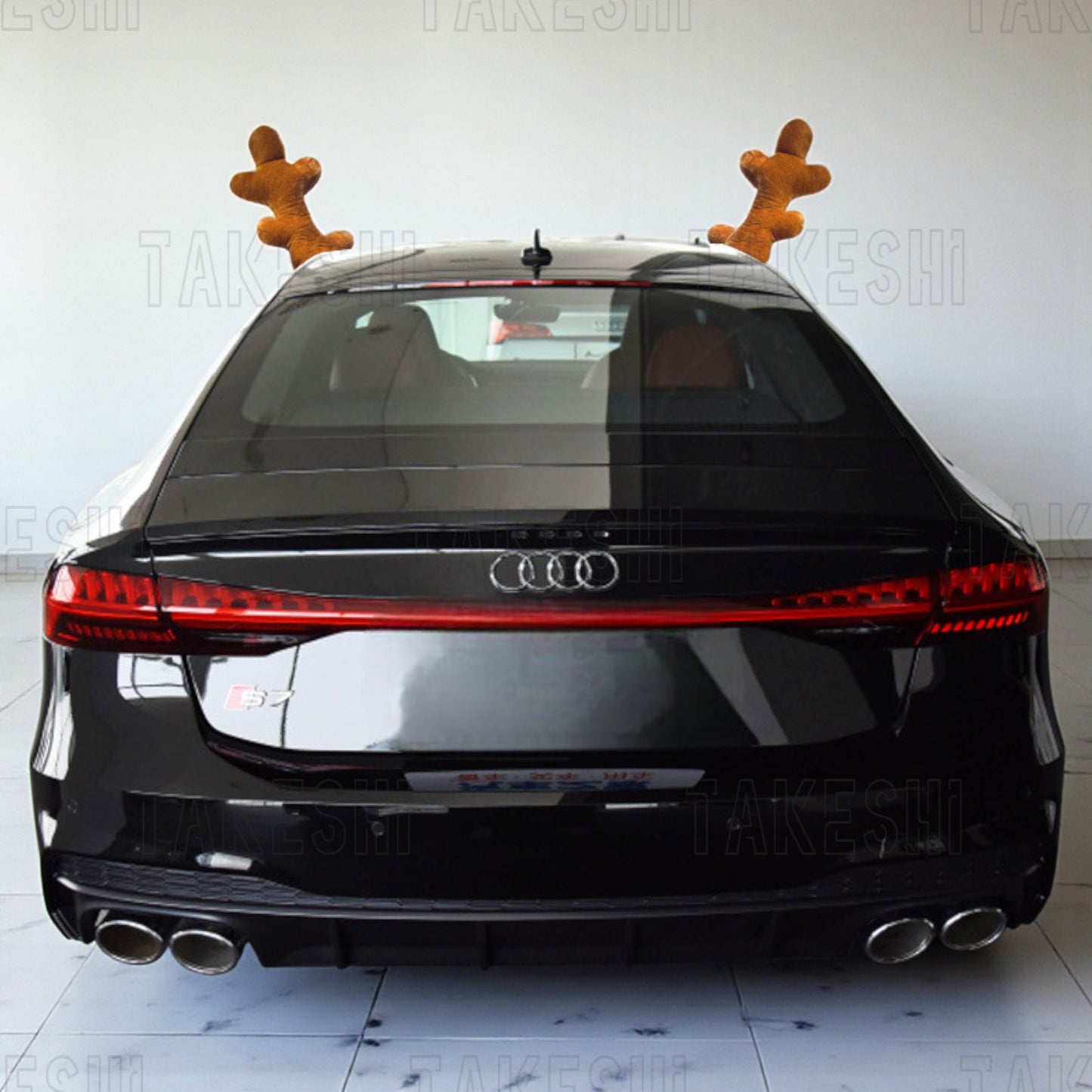 聖誕鹿角 汽車專用聖誕節馴鹿角裝飾｜小耳朵款