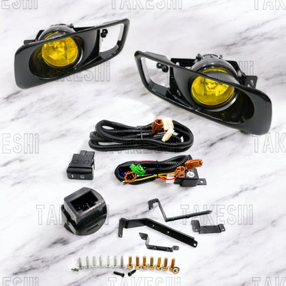 99–00 HONDA CIVIC K8 原廠型霧燈套件｜後期保桿專用｜JDM 黃色玻璃｜含線組支架