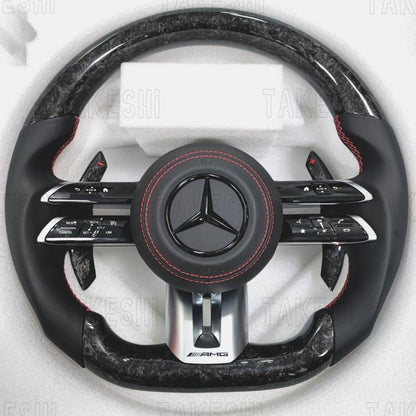 賓士 AMG 蜻蜓款 真皮方向盤｜客製化手工方向盤