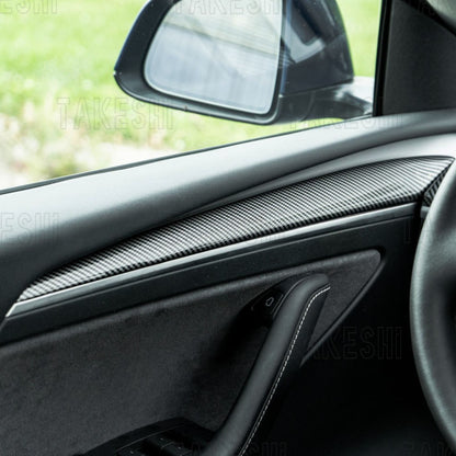 TESLA MODEL 3 / MODEL Y｜真碳纖維車門飾條貼片