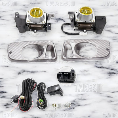 92–95 HONDA CIVIC K6 雙門／三門 原廠型霧燈套件｜黃色玻璃｜JDM 復刻｜含線組支架直上