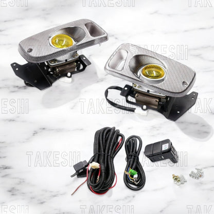 92–95 HONDA CIVIC K6 雙門／三門 原廠型霧燈套件｜黃色玻璃｜JDM 復刻｜含線組支架直上