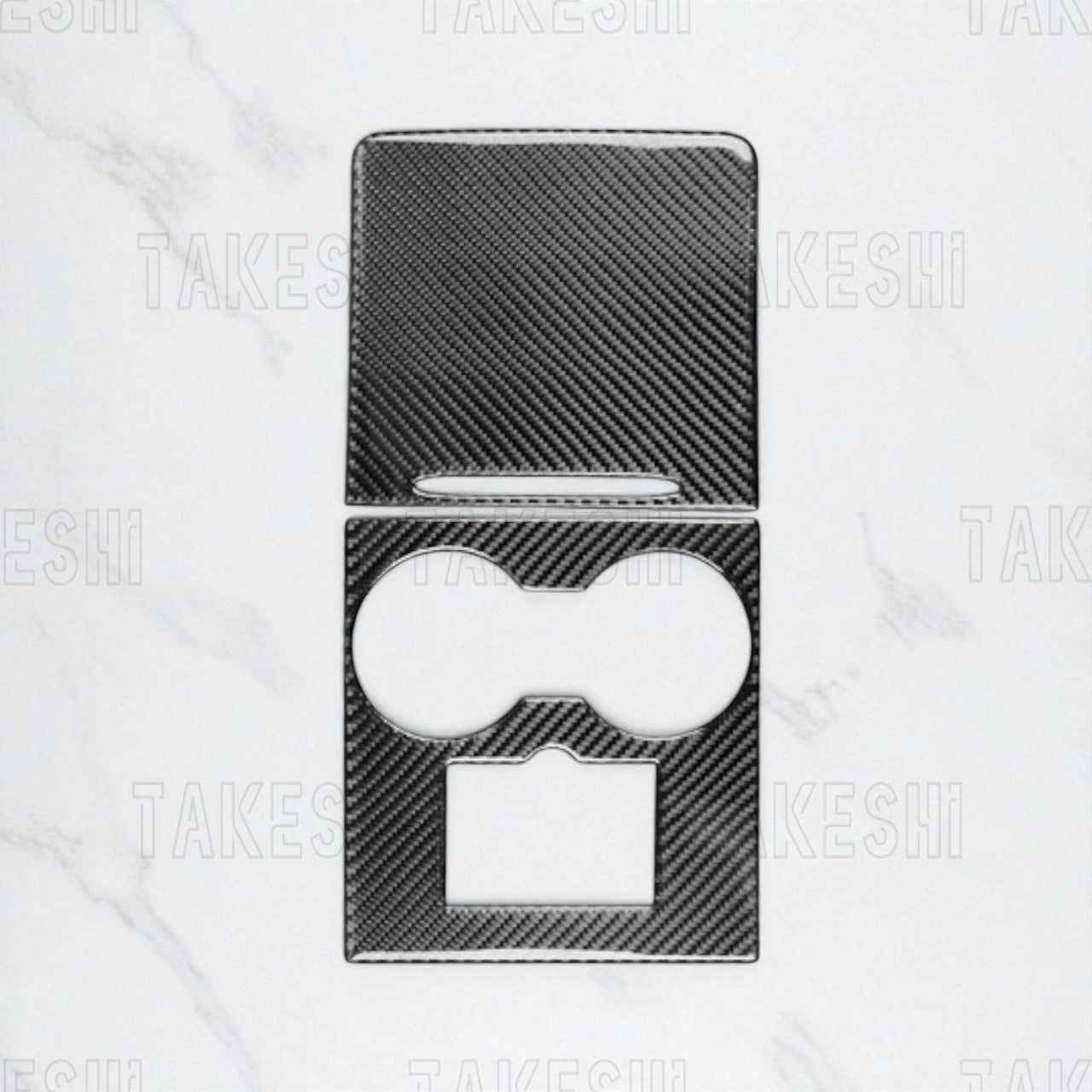 23+ 特斯拉 TESLA MODEL Y 3 真碳纖維中央杯架飾板貼片