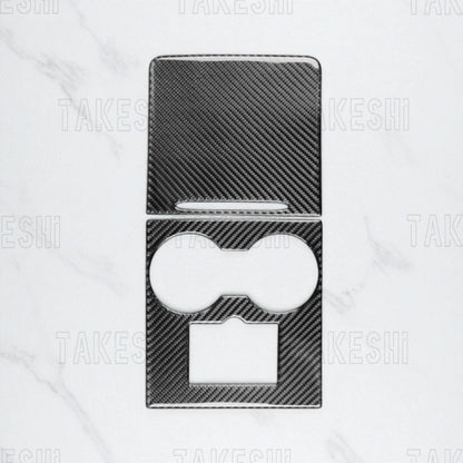 23+ 特斯拉 TESLA MODEL Y 3 真碳纖維中央杯架飾板貼片